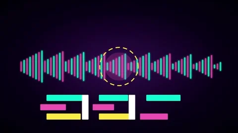 Neon Audio Visualizer Sound Wave Equalizer Loop Stock Footage 335228348