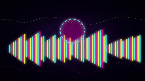 Neon Audio Visualizer Sound Wave Equalizer Loop Stock Footage 335228548
