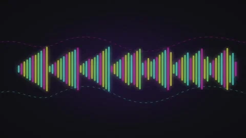 Neon Audio Visualizer Sound Wave Equalizer Loop Stock Footage 335228616