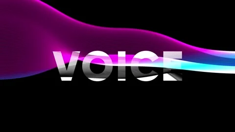 Neon Audio Wave Visualizer with VOICE Text Motion Graphics Loop for Nightclub DJ Stock Footage 345505218