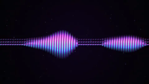 Neon audio waveform visualization pulsing digital sound spectrum background Stock Footage 345841535