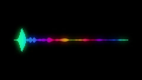 Neon Audio Waveform Visualizer Animation Colorful Sound Wave Equalizer Stock Footage 332627334