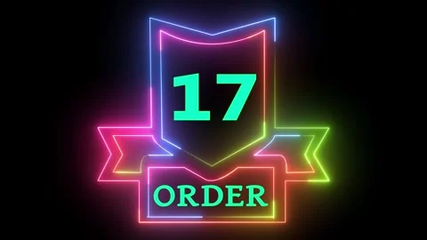Neon award 17 order dynamic glow Video stock 330512808