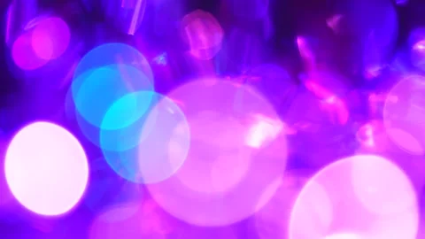 Neon background abstract bokeh circles. Purple pink blue colors Video stock 179814133