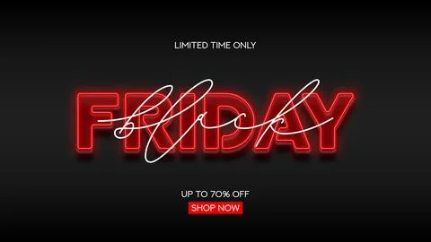 Neon background for Black Friday Stock Illustration