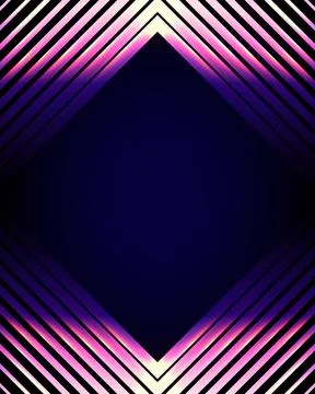 Neon background with geometric diamond frame and vibrant pink purple glowin.. Stock Illustration