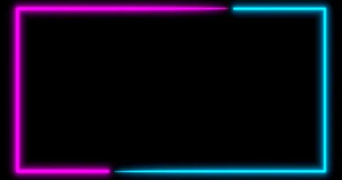 Neon background with LED frame screens. Fluorescent abstract blue, purple color Stock Footage 121156613