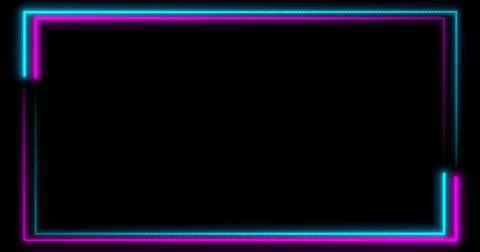 Neon background with LED frame screens. Fluorescent abstract blue, purple col Stock Illustration