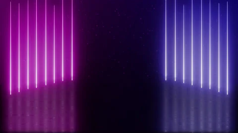 Neon background. Pink and blue neon lines. Vertical glowing lines in space Stock Footage 157285167