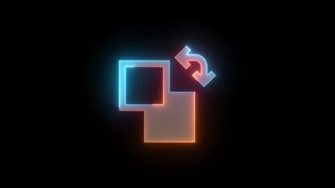 Neon background toggle icon brown cyan color glowing animation black background Stock Footage 270383663