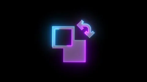 Neon background toggle icon cyan purple color glowing animation black background Stock Footage 270383648