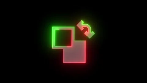 Neon background toggle icon green red color glowing animation black background Stock Footage 270383649