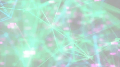 Neon background.Abstract digital data plexus nodes and connection paths within Stock Footage 99576967