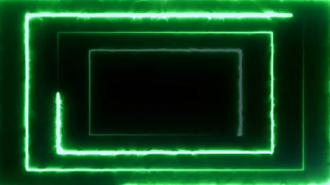 Neon bakcground flying through edless glowing rotating neon rectangle creating a Vídeo Stock 110790050