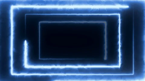 Neon bakcground flying through edless glowing rotating neon rectangle creating a 動画素材 110790258