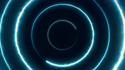 Neon bakcground flying through edless glowing rotating neon triangles creating a Stock Footage 128500862