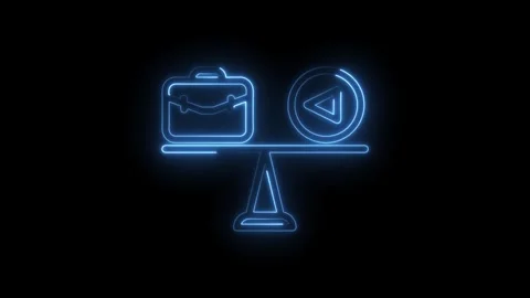 Neon balance of work and personal life business prioritization choices and time Stock Footage 322961044
