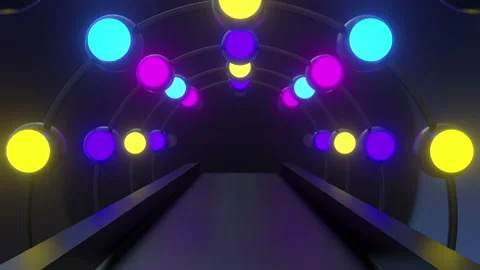 Neon Ball Hallway Video stock 165673233