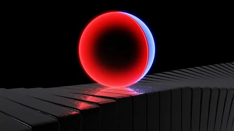 Neon ball to infinity. VJ Loop Stock Footage 170107027