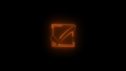 Neon ballot box with check icon glowing black background animation Vidéo 289438071