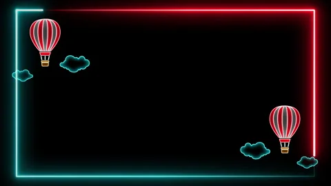NEON BALOON CLOUD FRAME 스톡 동영상 244050377