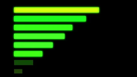 Neon Bar Chart Ranking Animation  Business Data Visualization Motion Graphic Stock Footage 321445947
