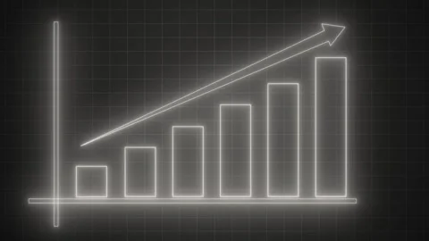Neon bar chart showing upward growth animation Stock Footage 335116377