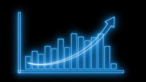Neon Bar Chart with Upward Arrow Animati... | Stock Video | Pond5
