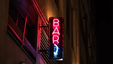 Neon Bar Sign Stock Footage 94824264