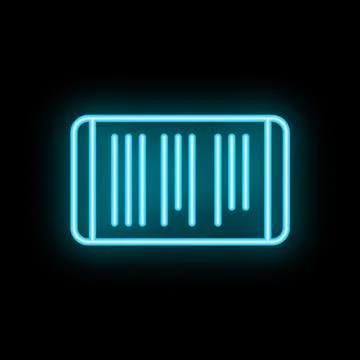 Neon barcode shining on black background Stock Illustration