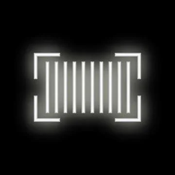 Neon barcode shining in the dark background Stock Illustration