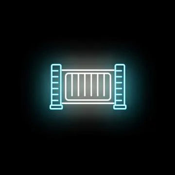 Neon barrier gate icon representing access control Stock Illustration