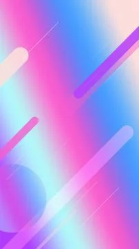 Neon bars, circles, and thin streak lines create an energetic diagonal flow.. Stock Illustration