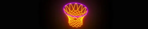 Neon Basketball Net Single Stock Footage 150186859