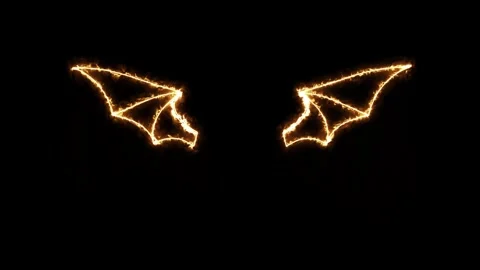 Neon bat wings editable animated bat wings halloween party neon flying 4k l.. Stock Footage 316279348