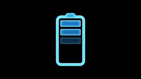 Neon battery fast charging animation, Glowing animated battery icon. Abstra.. Stock Footage 303069347