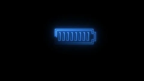 Neon Battery icon animated video Stock Footage 291319687