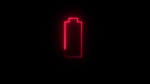 Neon Battery icon animated video Stock Footage 291319693