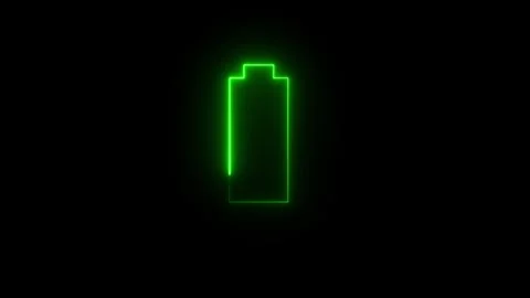 Neon Battery icon animated video Stock Footage 291319697