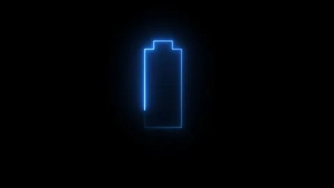 Neon Battery icon animated video Stock Footage 291319698