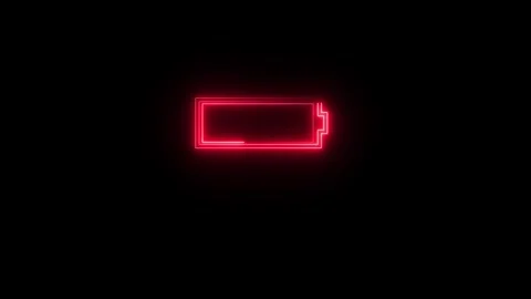 Neon Battery icon animated video Stock Footage 291319715