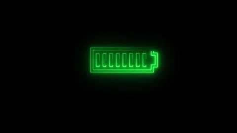 Neon Battery icon animated video Stock Footage 291319717