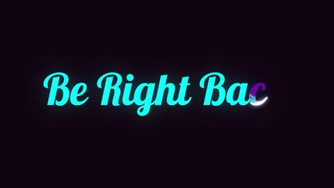 Neon Be Right Back Message on Black Background. Stock Footage 322145486
