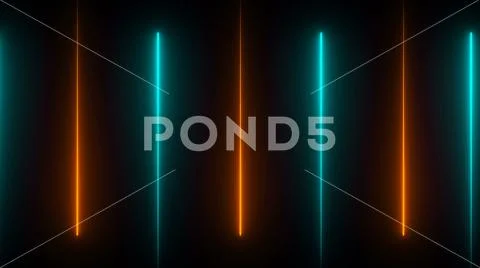 Neon beams in darkness, modern neon technology, 3d computer generated backgro Stock Illustration