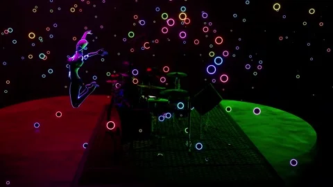 Neon Beat: Drum Set and Leap VJ Loop Stock Footage 270363380