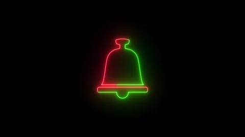 Neon Bell icon animation red and green 스톡 동영상 330255256