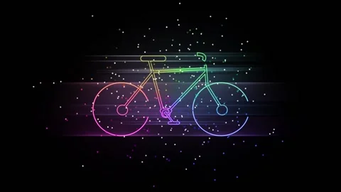 Neon Bicycle 스톡 동영상 221957491