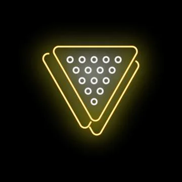 Neon billiards pool rack icon on dark background Stock Illustration