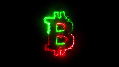Neon Bit coin icon animation on background. Stock Footage 336628314