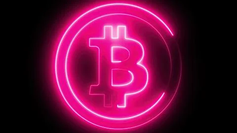 Neon Bitcoin Sign Illustrazione stock
